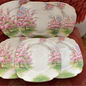 Royal Albert Cherry Blossom Porcelain Dinner Plates - Set of 6